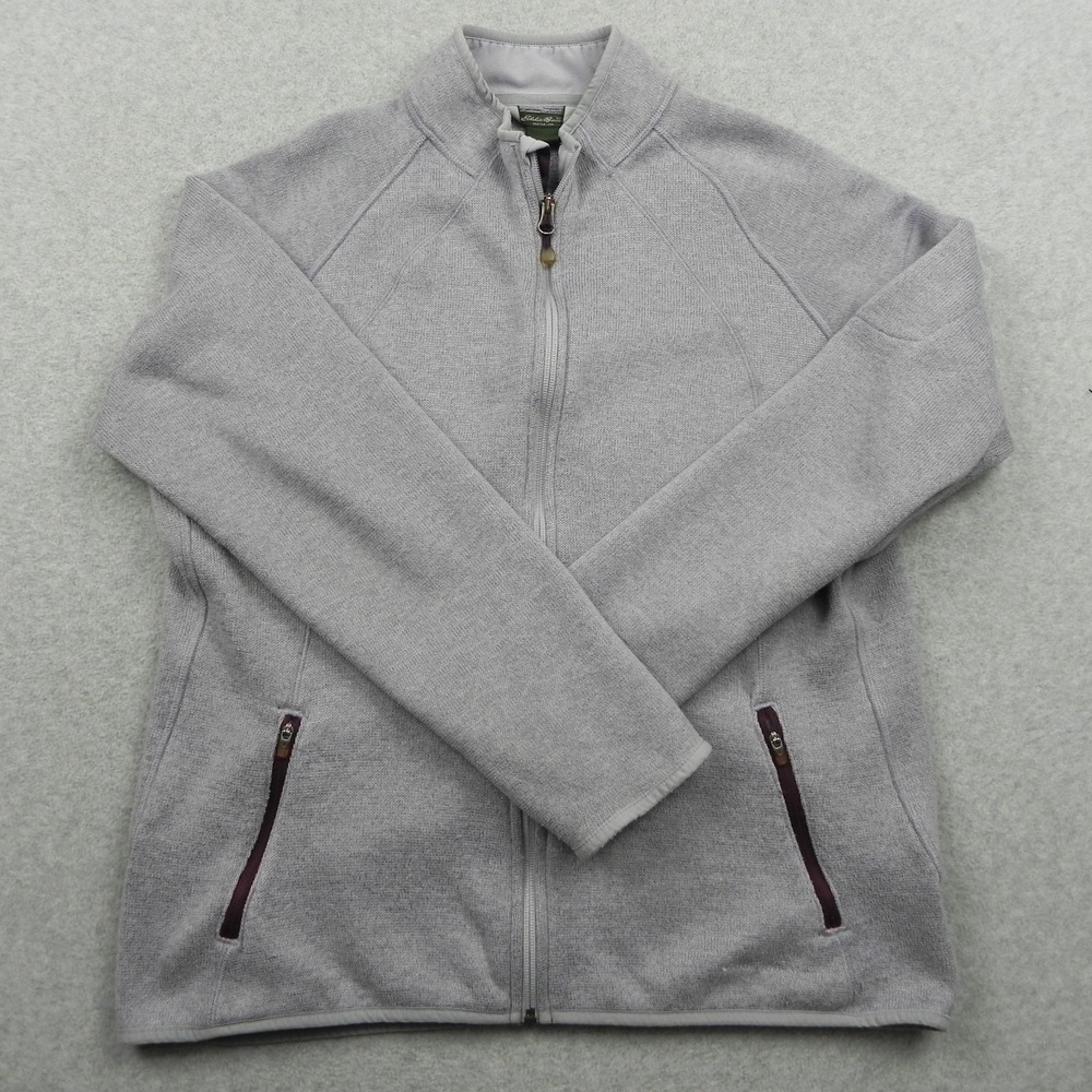 Eddie Bauer Jacket Womens 2XL XXL Full-Zip Knit Mock Neck Purple Long Sleeve